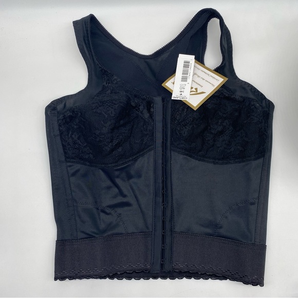 Cortland Intimates Rago Women's Back Support Longline Bra 9603 in Black size 34B - Picture 5 of 5